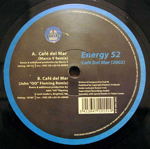 Energy 52 : Café Del Mar 2002 (12")