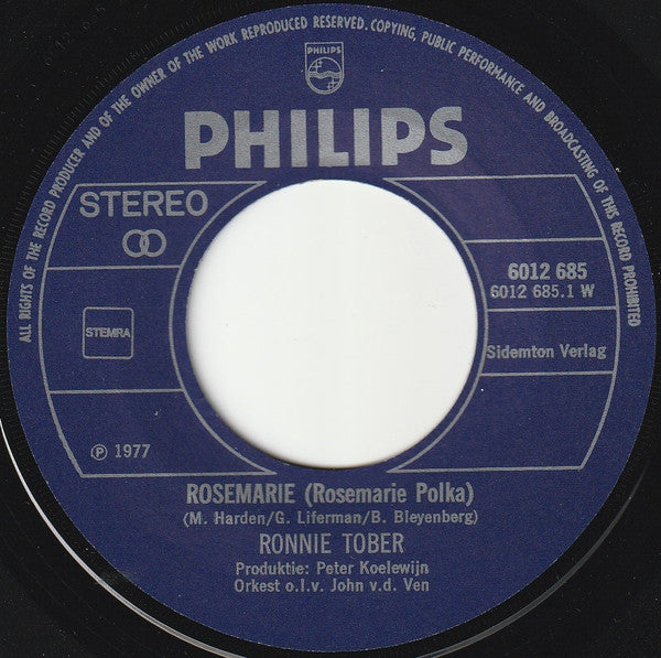 Ronnie Tober : Rosemarie (7", Single)