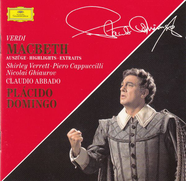 Placido Domingo / Giuseppe Verdi : Shirley Verrett · Piero Cappuccilli · Nicolai Ghiaurov · Claudio Abbado : Macbeth (Auszüge · Highlights · Extraits) (CD, RM)