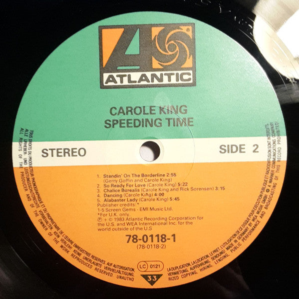 Carole King : Speeding Time (LP, Album)