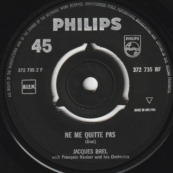 Jacques Brel : La Valse A Mille Temps (7", Single, Mono, RE)