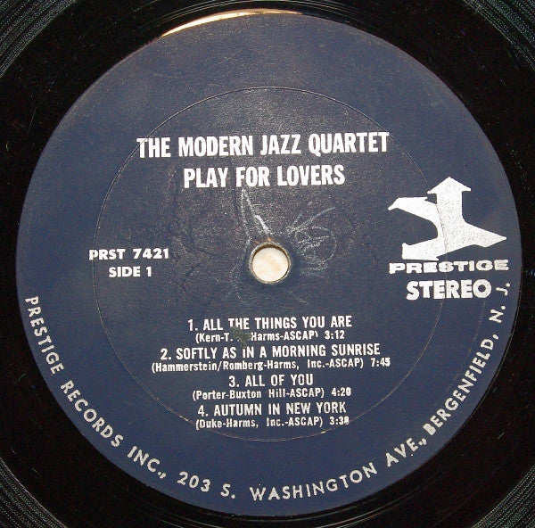 The Modern Jazz Quartet : Plays For Lovers (LP, Comp)