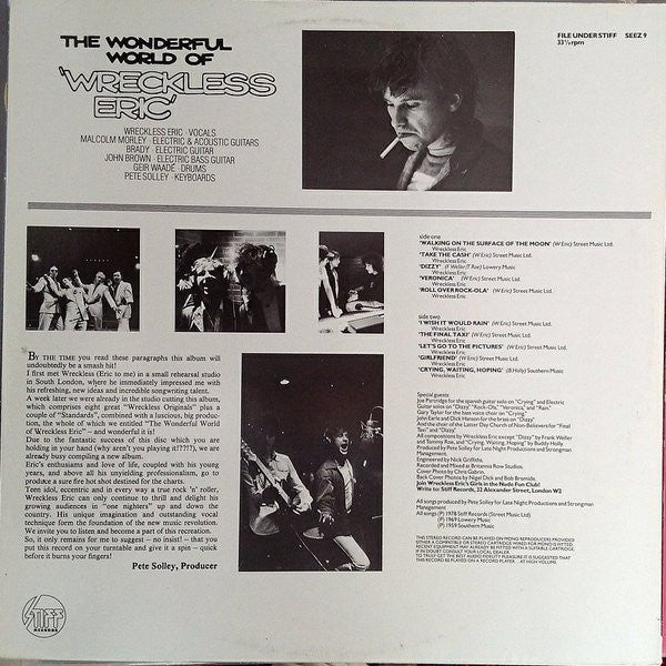 Wreckless Eric : The Wonderful World Of Wreckless Eric (LP, Album, Gre)