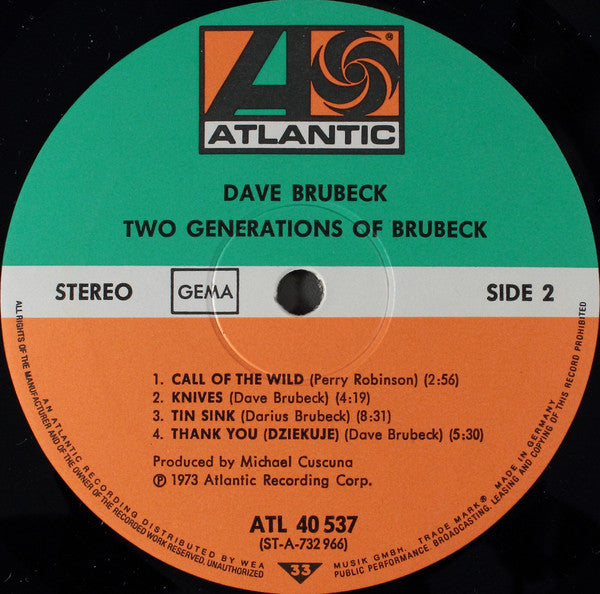 Dave Brubeck : Two Generations Of Brubeck (LP, Album)