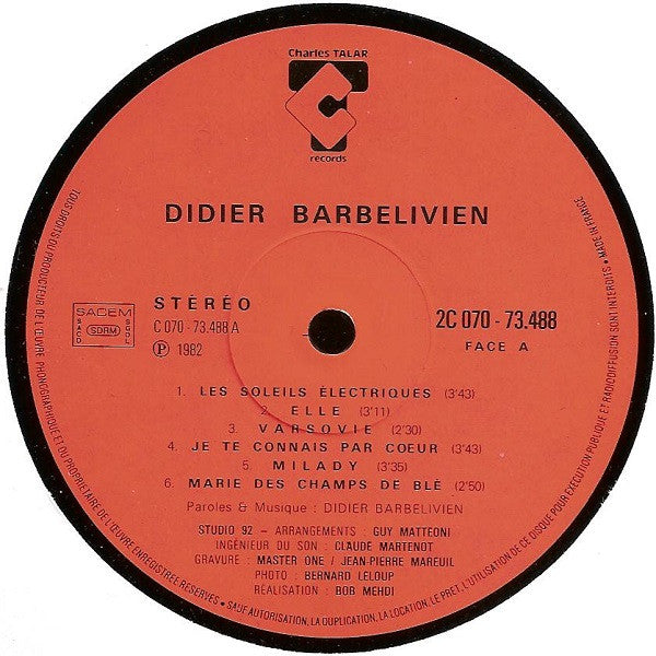 Didier Barbelivien : Didier Barbelivien (Elsa - Elle) (LP, Album)