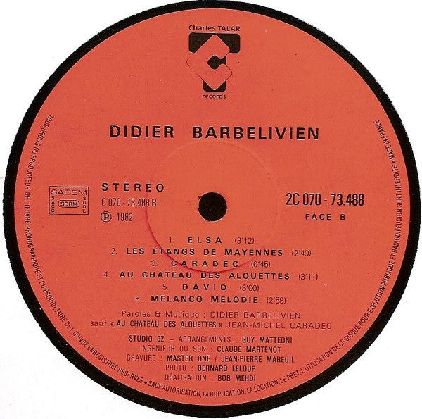 Didier Barbelivien : Didier Barbelivien (Elsa - Elle) (LP, Album)