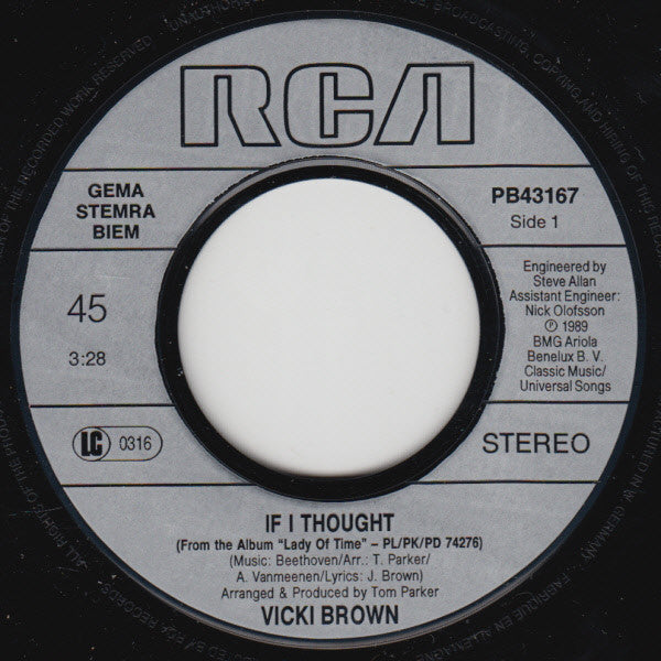 Vicki Brown : If I Thought (7", Single)