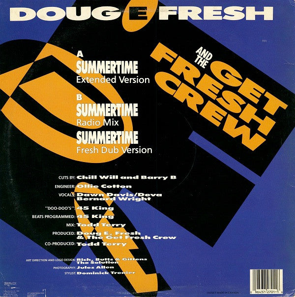 Doug E. Fresh And The Get Fresh Crew : Summertime (12” Extended Mix Version) (12")