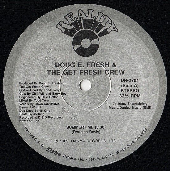 Doug E. Fresh And The Get Fresh Crew : Summertime (12” Extended Mix Version) (12")