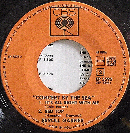 Erroll Garner : Concert By The Sea (7", EP, Mono)