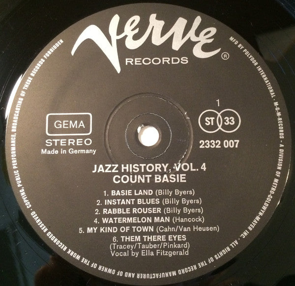 Count Basie : Jazz History Vol. 4 (2xLP, Comp)
