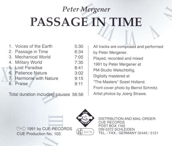 Peter Mergener : Passage In Time (CD, Album)