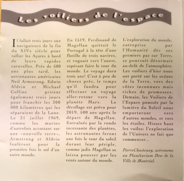 Daniel Blanchet : Les Voiliers De L'Espace [Starsailing] (CD, Album)