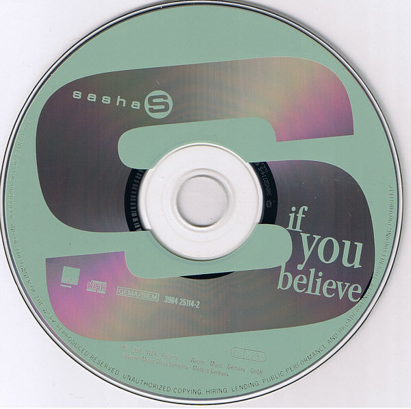 Sasha (5) : If You Believe (CD, Maxi)