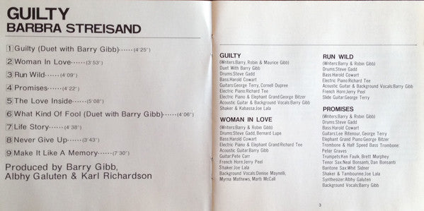 Barbra Streisand : Guilty (CD, Album, RE)