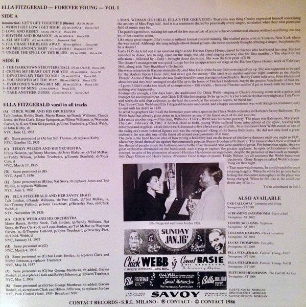 Ella Fitzgerald : Forever Young Vol. 1 (LP, Comp)