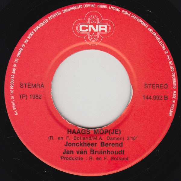 Berend Jan van Bruinhoudt : Mooi 'S-Gravenhage (7", Single)