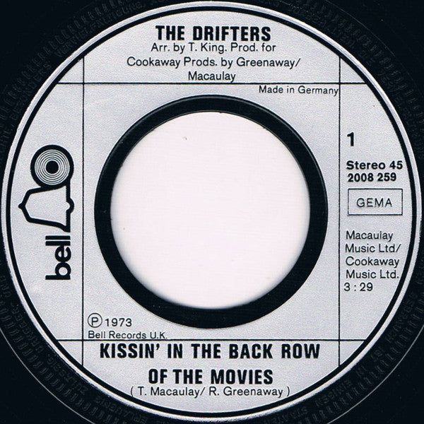 The Drifters : Kissin' In The Back Row Of The Movies (7", Single)