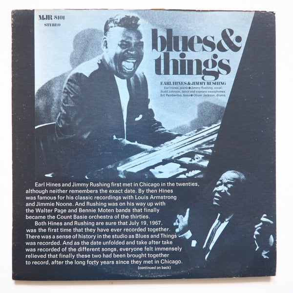 Earl Hines & Jimmy Rushing : Blues & Things (LP, Album)