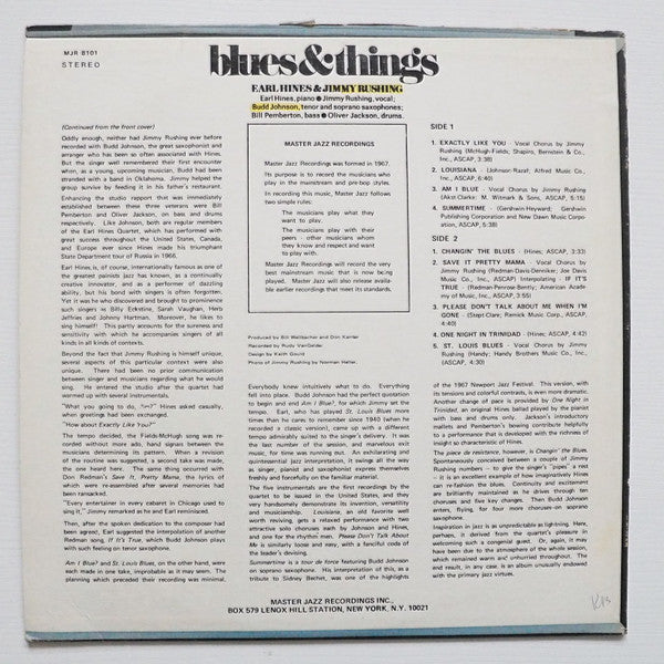 Earl Hines & Jimmy Rushing : Blues & Things (LP, Album)