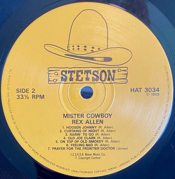 Rex Allen : Mister Cowboy (LP, Album, Mono, RE)