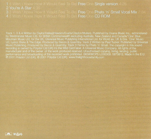 Lighthouse Family : (I Wish I Knew How It Would Feel To Be) Free / One (CD, Maxi, Enh)