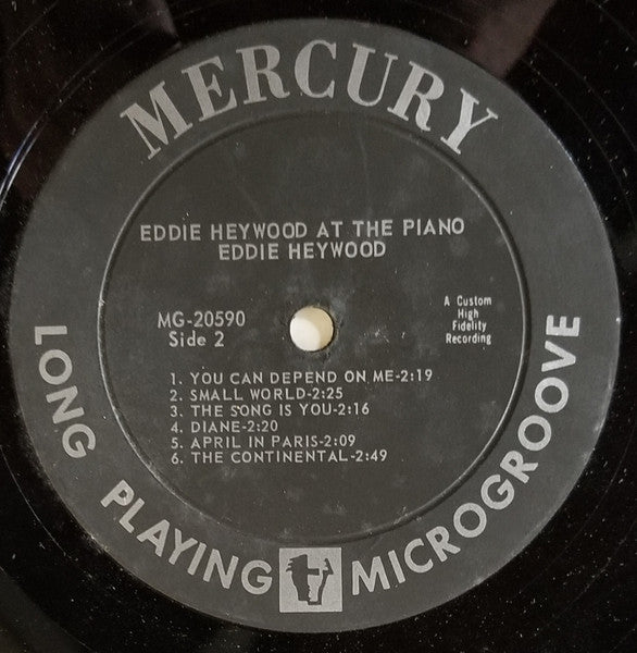 Eddie Heywood : Eddie Heywood At The Piano (LP, Album, Mono, Lam)