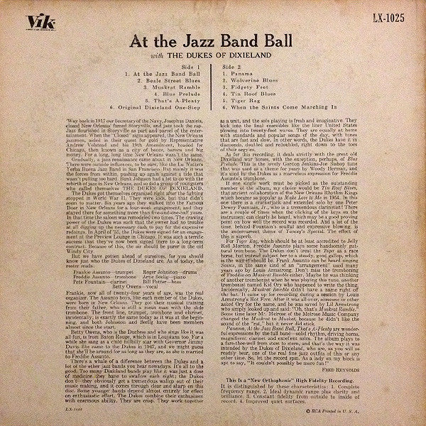 The Dukes Of Dixieland : At The Jazz Band Ball (LP, Album, Mono, RE)
