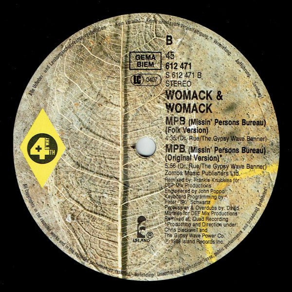 Womack & Womack : MPB (Missin' Persons Bureau) (12", Maxi)
