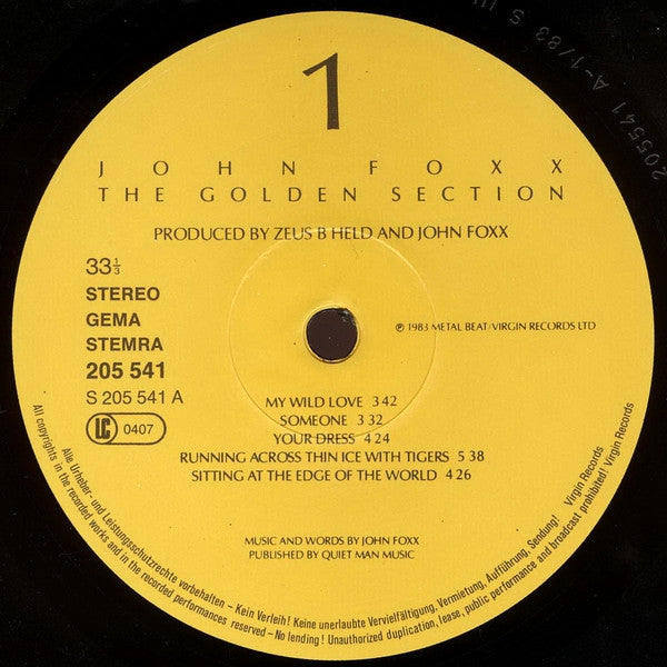 John Foxx : The Golden Section (LP, Album)
