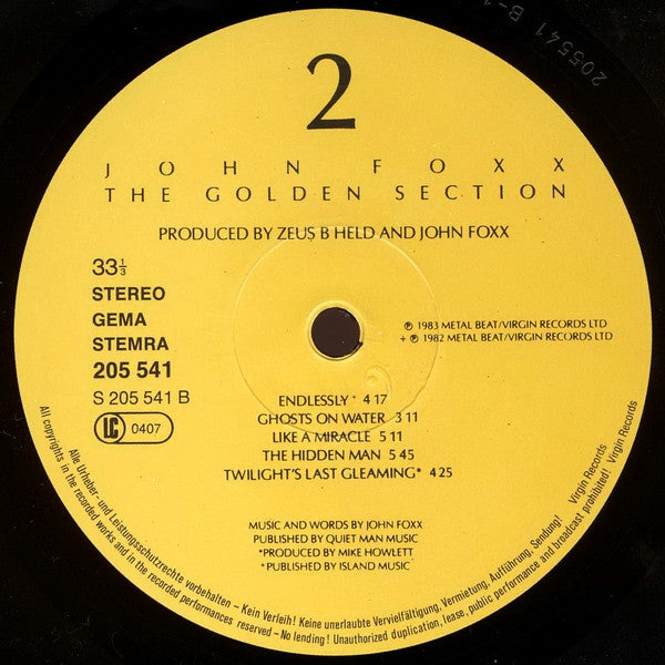 John Foxx : The Golden Section (LP, Album)