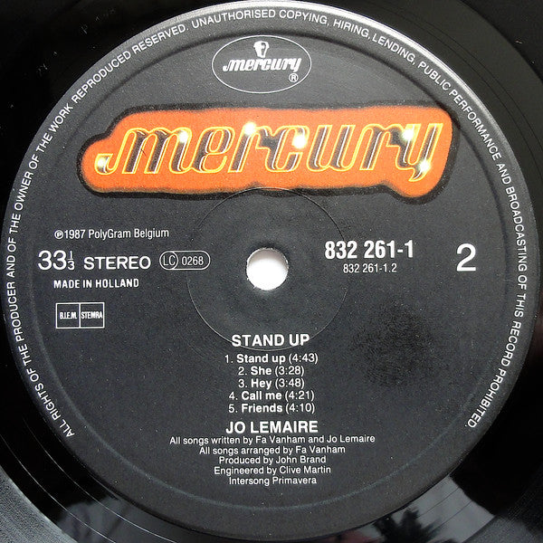 Jo Lemaire : Stand Up (LP, Album)