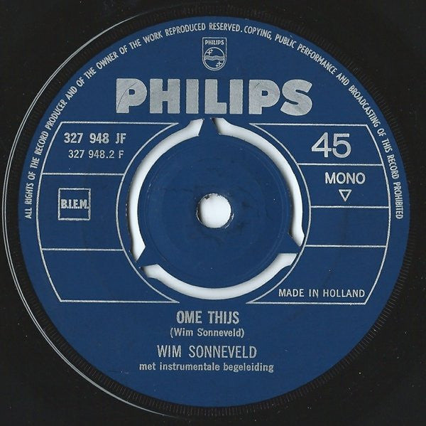 Wim Sonneveld : Nikkelen Nelis / Ome Thijs (7", Mono, Yel)