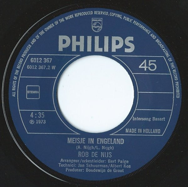 Rob de Nijs : Dag Zuster Ursula / Meisje In Engeland (7", Single)