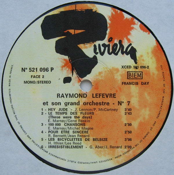 Raymond Lefèvre Et Son Grand Orchestre : Raymond Lefèvre Et Son Grand Orchestre Nº 7 (LP, Album)