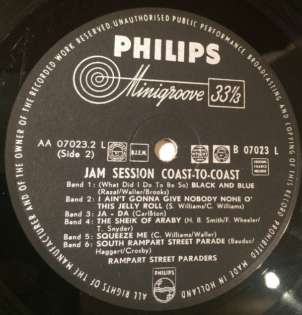 Eddie Condon And His All-Stars / The Rampart Street Paraders : Jam Session Coast-to-coast (LP, Album)