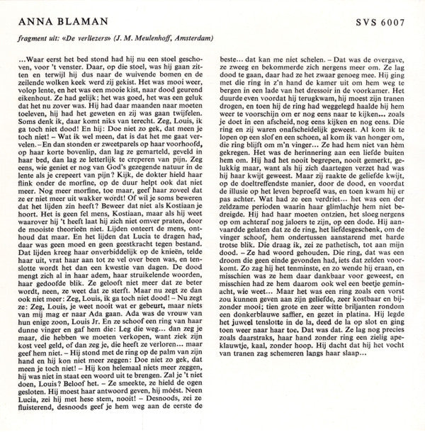 Alfred Kossmann / Anna Blaman : Stemmen Van Schrijvers (7", EP, Mono)