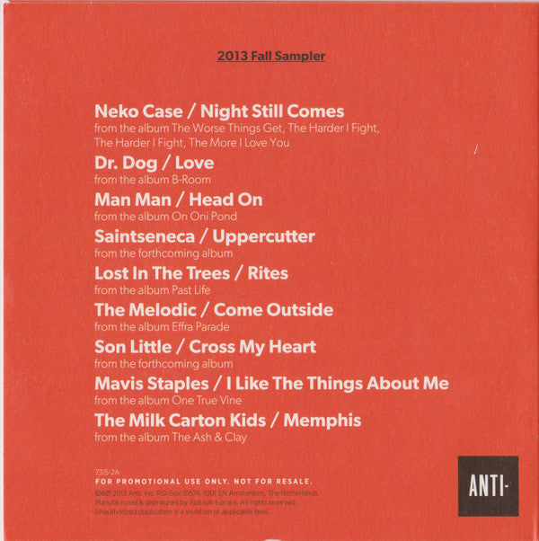 Various : 2013 Fall Sampler (CD, Promo, Smplr)