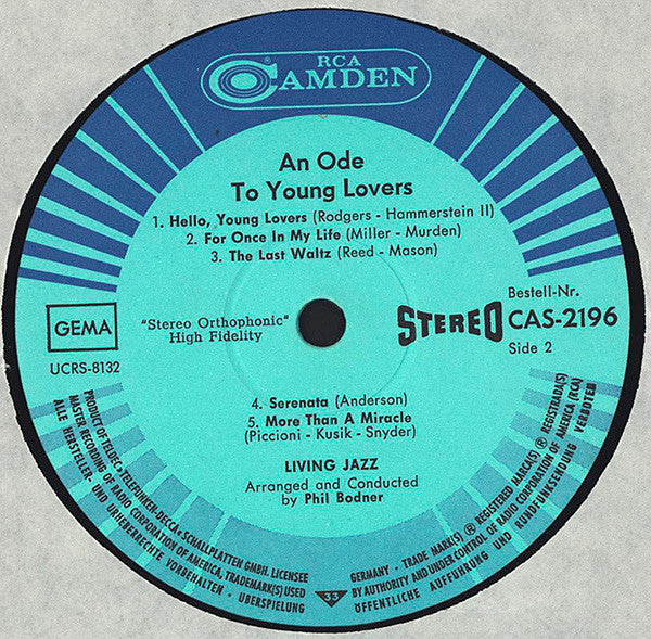 Living Jazz : An Ode To Young Lovers (LP, Album)
