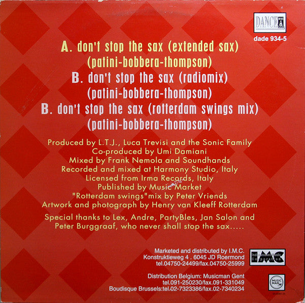 LTJ Sound Machine Feat. James Thompson (6) : Don't Stop The  Sax (12")