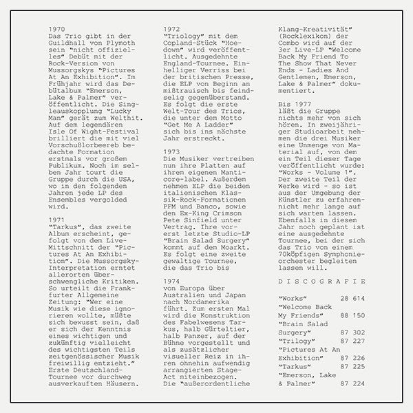 Emerson, Lake & Palmer : Excerpts From Works (2x7", Promo)