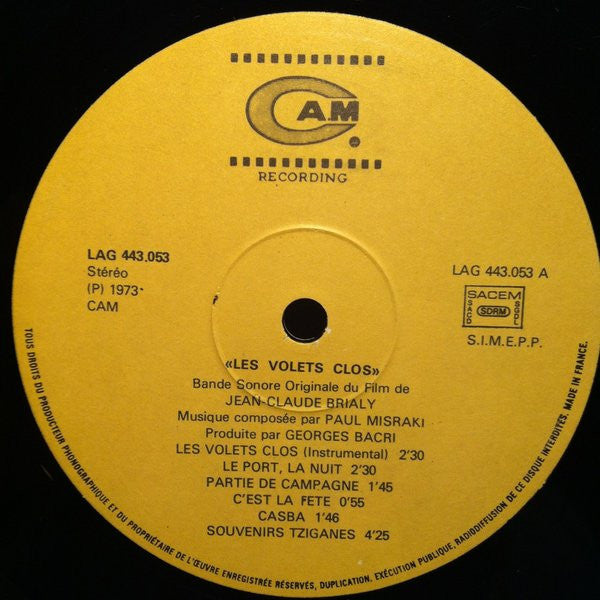 Paul Misraki : Les Volets Clos (LP, Album, Gat)