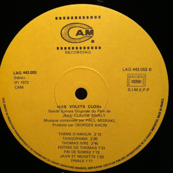 Paul Misraki : Les Volets Clos (LP, Album, Gat)