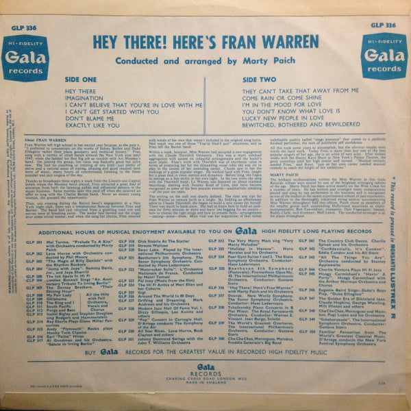 Fran Warren : Hey There!  Here's Fran Warren (LP, Album, Styrene)