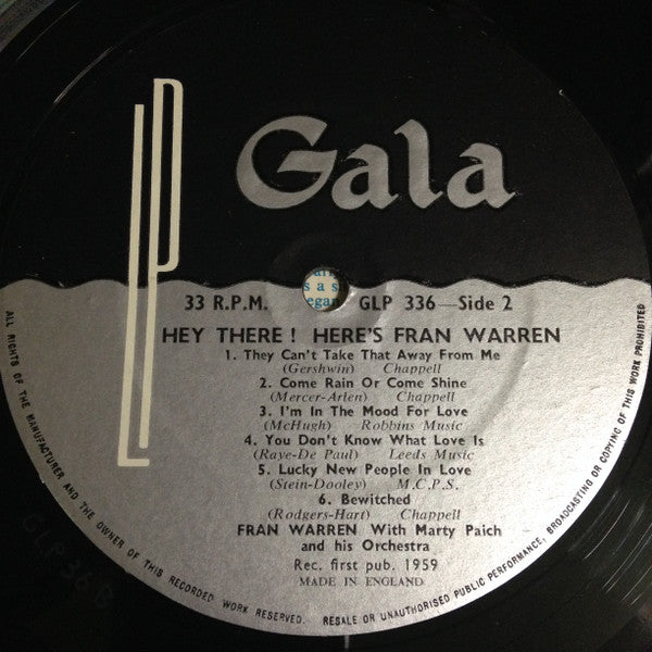 Fran Warren : Hey There!  Here's Fran Warren (LP, Album, Styrene)