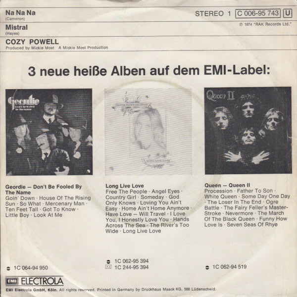 Cozy Powell : Na Na Na (7", Single)