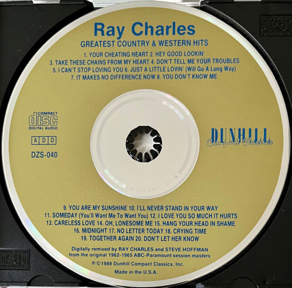 Ray Charles : Greatest Country & Western Hits (CD, Comp)