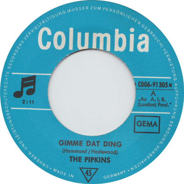 The Pipkins : Gimme Dat Ding (7", Single)