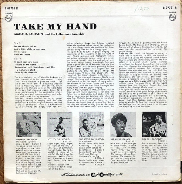 Mahalia Jackson : Take My Hand (10", Comp)