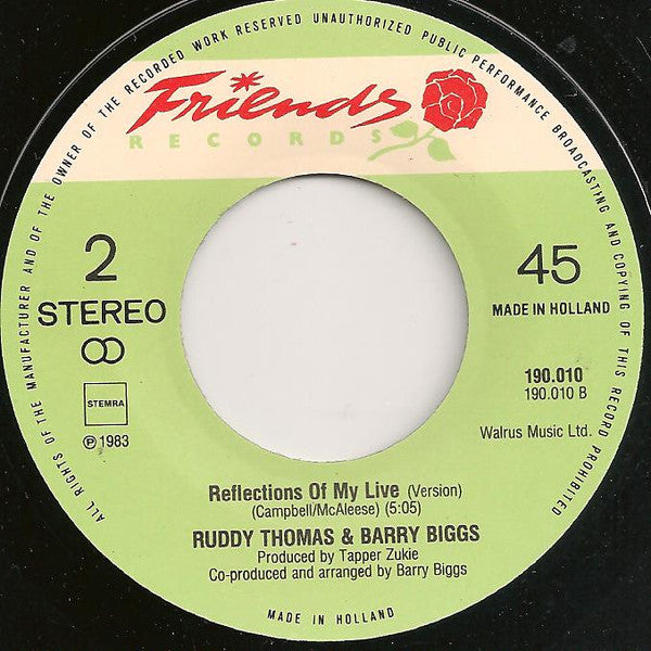 Ruddy Thomas & Barry Biggs : Reflections Of My Life (7", Single)